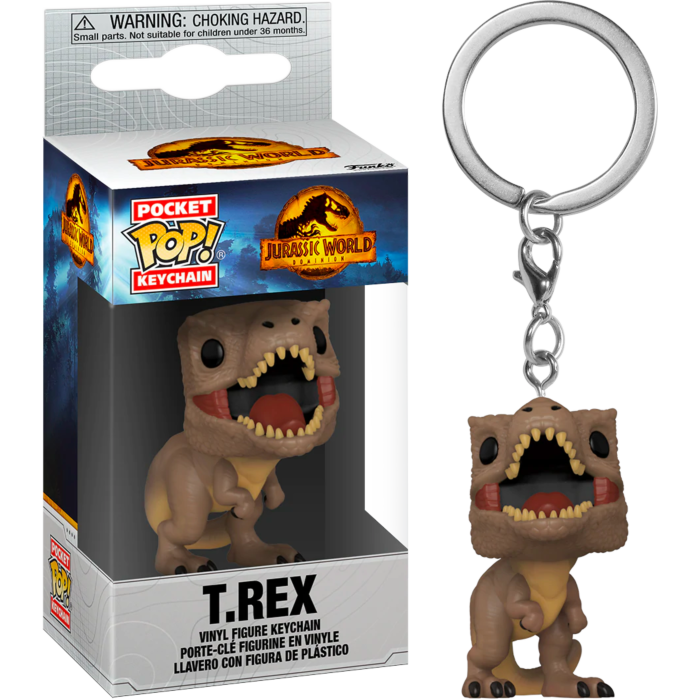 Jurassic World Dominion T Rex Funko Pocket Pop Vinyl Keychain