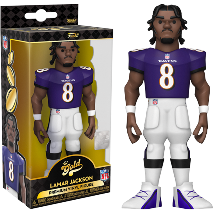 NFL Football  Lamar Jackson Baltimore Ravens 5' Gold Premium