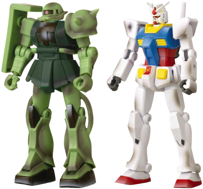 Gundam Universe MS 06F Zaku vs. RX 78 2 Gundam Infinity Series 4