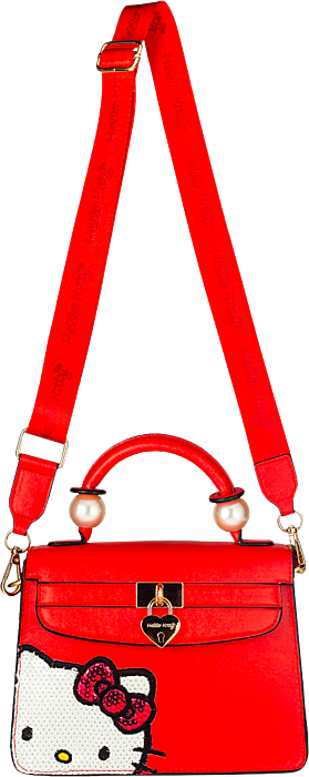 Sanrio | Bags | Loungefly Hello Kitty Purse Shoulder Bag Embossed Black Red  Leather Handbag | Poshmark