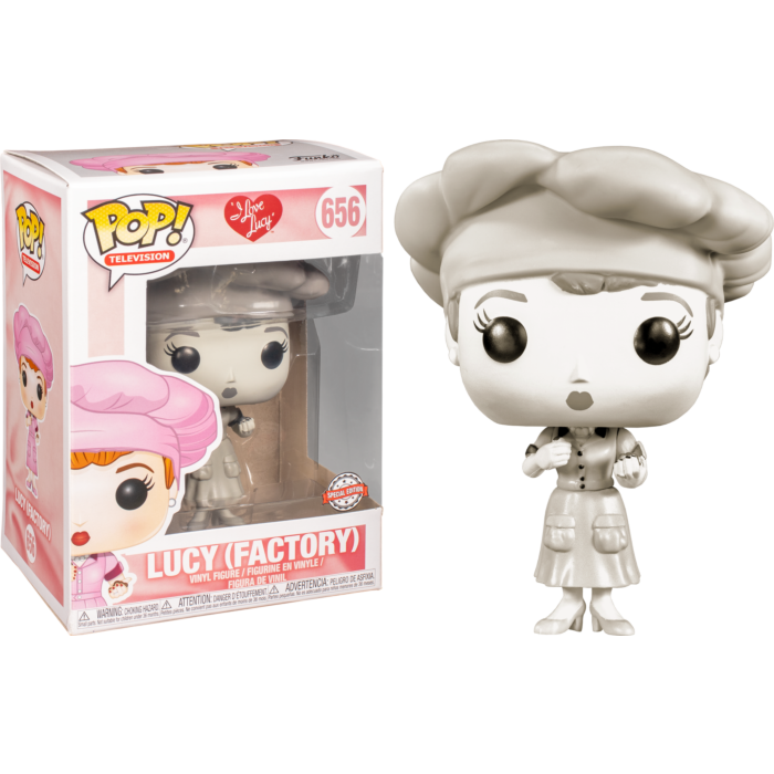 I Love Lucy Lucy in Factory Uniform Black White Funko Pop