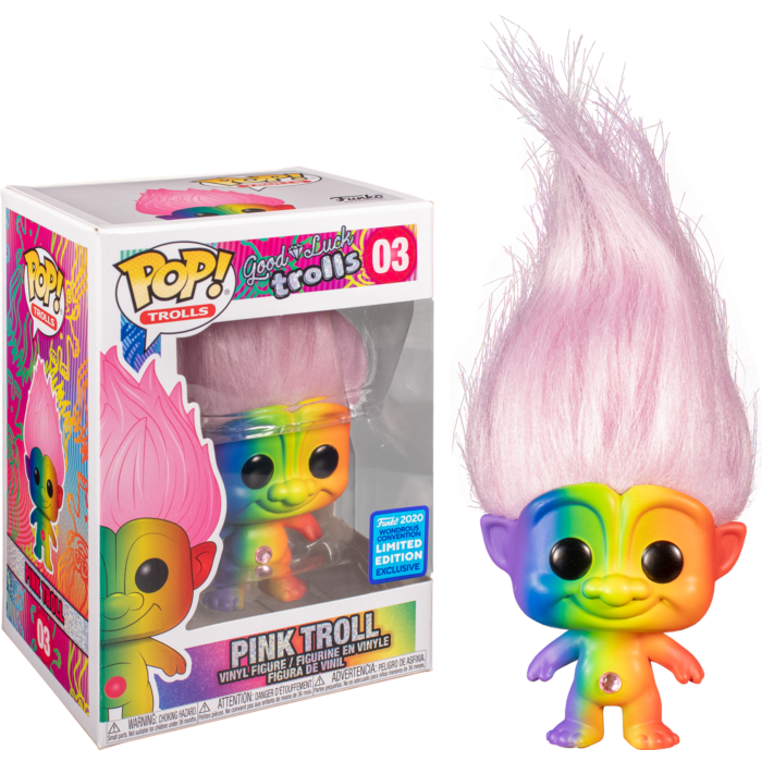 Good Luck Trolls Rainbow Troll Doll With Pink Hair Funko Pop Vinyl Figure 2020 Wondrous 2249