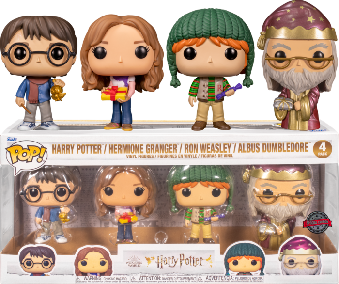 Harry Potter  Holiday Harry, Hermione, Ron & Dumbledore Funko Pop
