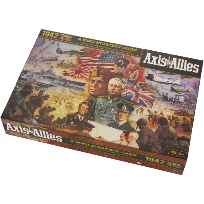  Avalon Hill Axis & Allies 1942 Second Edition WWII Strategy  Board Game, with Extra Large Gameboard, Ages 12 and Up, 2-5 Players