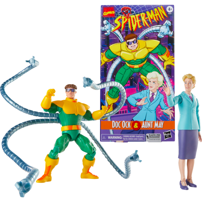 Hasbro Marvel Legends Series Doctor Octopus & Aunt May VHS Action Figure In  Hand