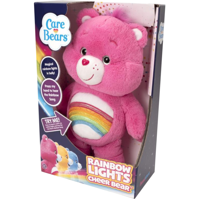 pink care bear with rainbow