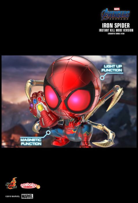 Avengers 4: Endgame | Iron Spider Instant Kill Mode Light-Up Cosbaby ”  Hot Toys Bobble-Head Figure by Hot Toys | Popcultcha