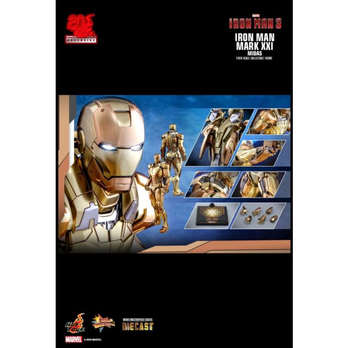 Iron Man 3 Midas Iron Man Mark Xxi 21 1 6th Scale Die Cast Hot Toys Action Figure Hot Toys Exclusive Popcultcha