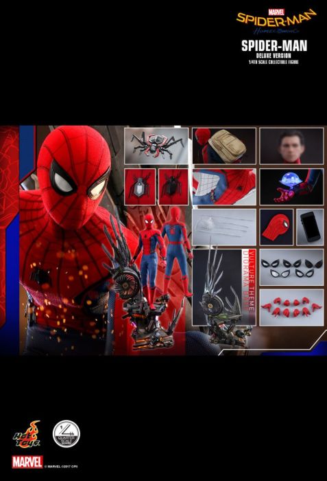 Hot toys spider on sale man homecoming deluxe