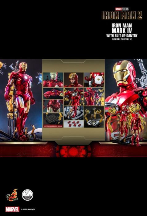 Iron Man 2 - Iron Man Mark Iv With Suit-Up Gantry Deluxe 1/4 Scale Hot Toys  Action Figure Set By Hot Toys | Popcultcha