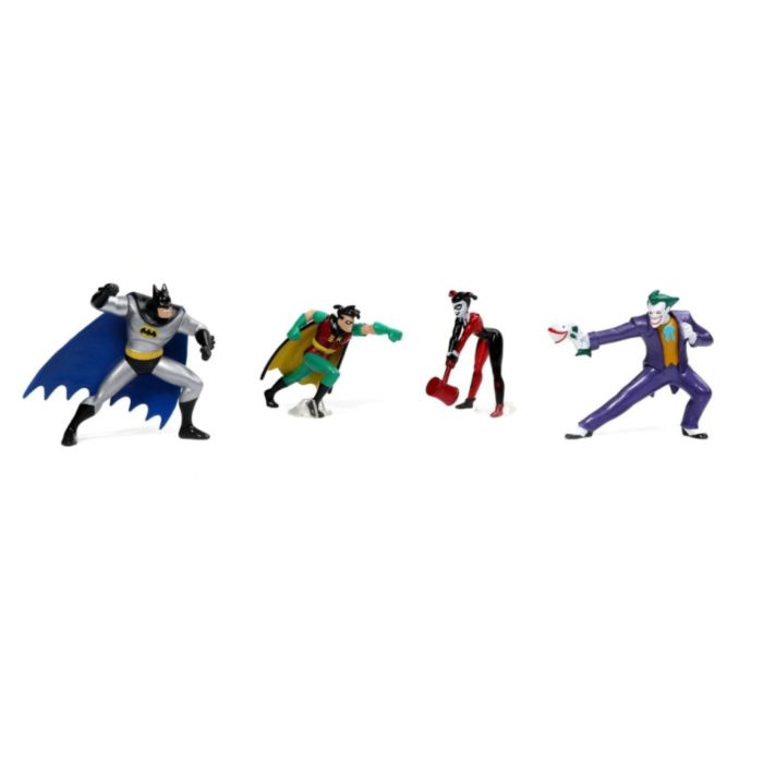 Batman: The Animated Series - Batman, Robin, Harley Quinn & The Joker Nano  Metalfigs Diorama Scene 2” Die-Cast Figure 4-Pack by Jada | Popcultcha