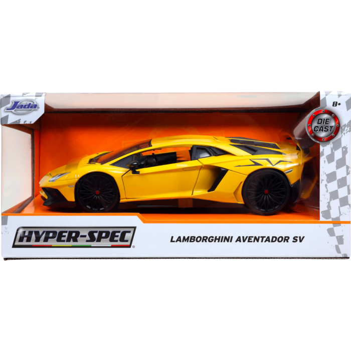 Hyper-Spec - Yellow Lamborghini Aventador SV 1/24th Scale Die-Cast Vehicle  Replica by Jada | Popcultcha