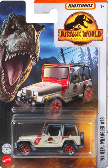 Jurassic World Dominion - '93 Jeep Wrangler #18 Matchbox 1/64th Scale  Die-Cast Vehicle Replica by Mattel | Popcultcha
