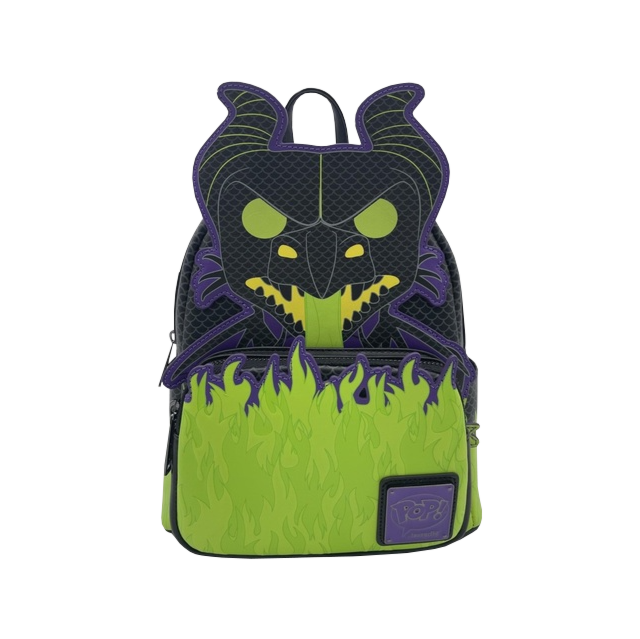 Sleeping Beauty (1959) - Pop! Maleficent Dragon Cosplay Glow in the Dark  10” Faux Leather Mini Backpack by Loungefly