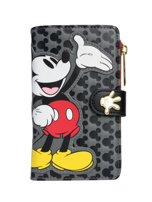 Disney - Mickey Mouse Snap Flap 4” Faux Leather Flap Wallet by ...