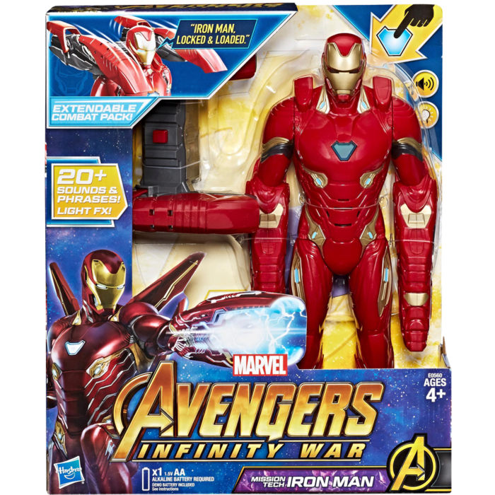 iron man figure with infinity gauntlet