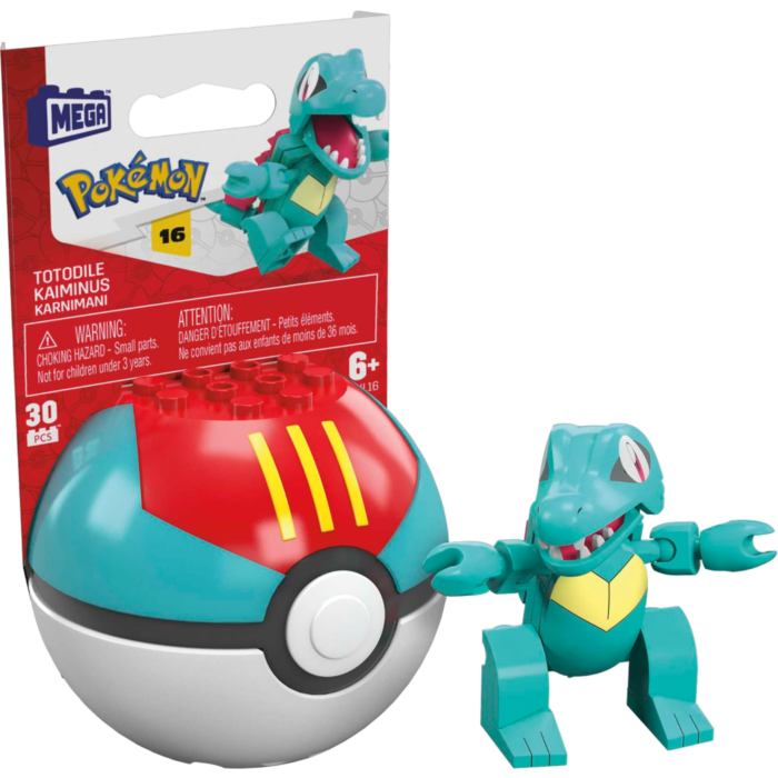 Pokemon - Totodile Pokeball Mega Construx Construction Set Mini