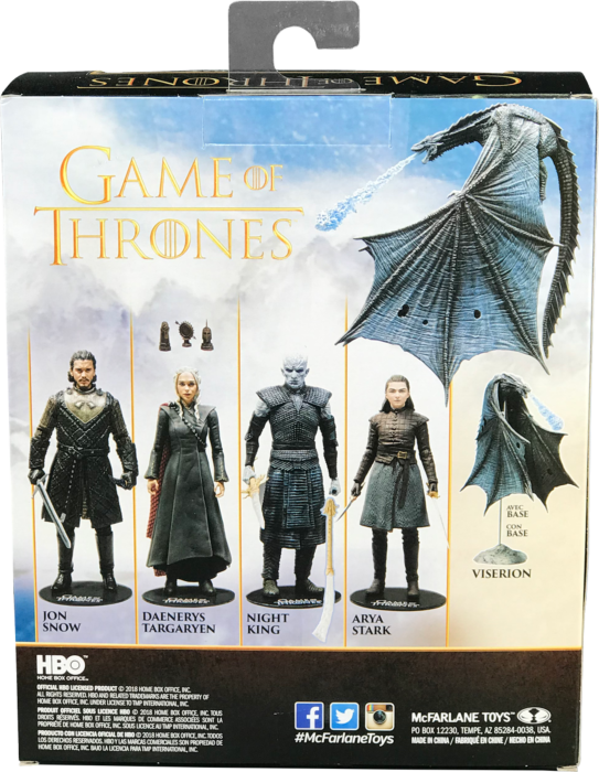 mcfarlane toys game of thrones viserion ice dragon deluxe box