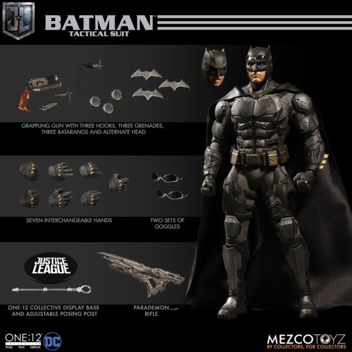 Justice League (2017) | Batman Tactical Suit One:12 Collective 1/12th Scale  Action Figure by Mezco | Popcultcha