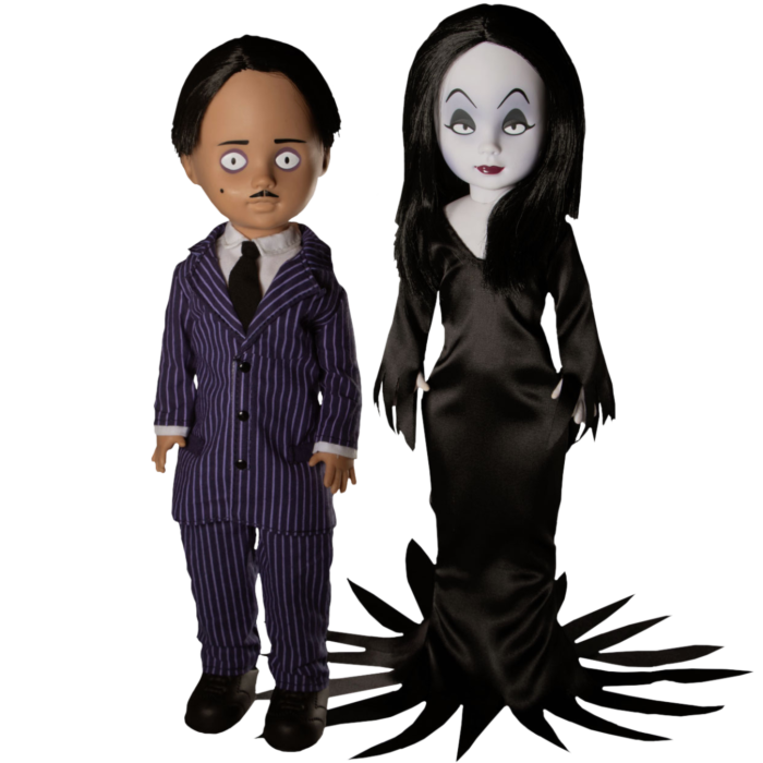 LDD Presents | The Addams Family Gomez & Morticia 10” Living Dead Doll  2-Pack by Mezco Toyz | Popcultcha
