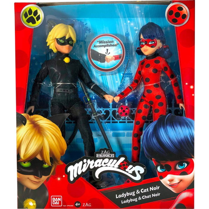Miraculous Ladybug Movie Ladybug & Cat Noir 2 Pack 