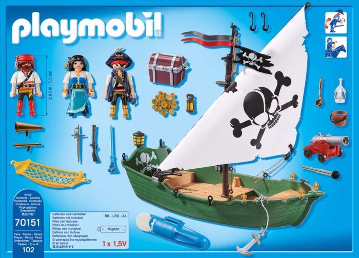 Playmobil: Pirates - Pirate Ship with Underwater Motor (70151) by