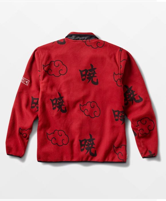 Naruto Naruto x Primitive Akatsuki Burgandy Windbreaker Jacket
