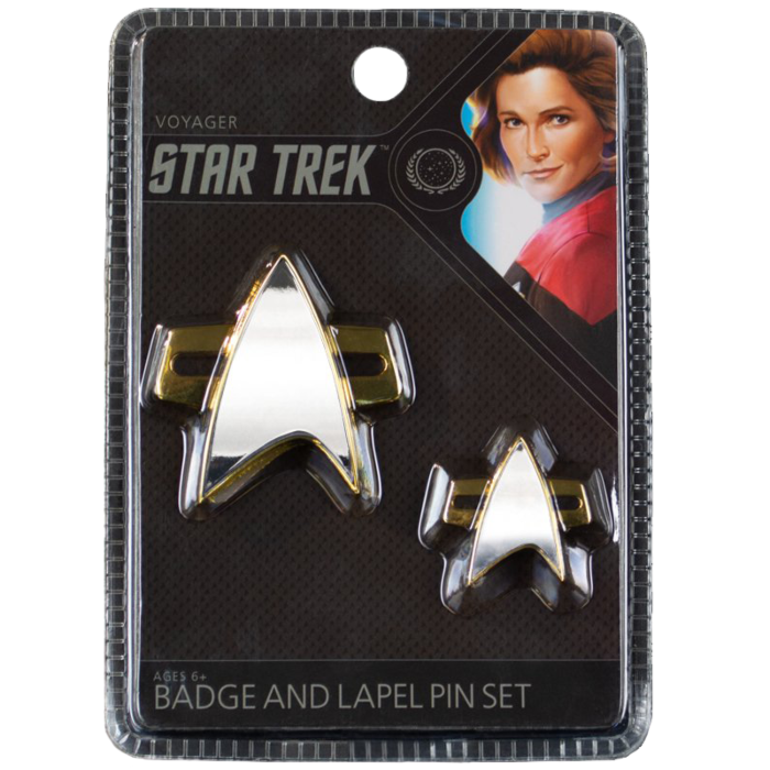 Star Trek: Voyager Voyager Communicator Badge  Lapel Pin Set by Quantum  Mechanix Popcultcha