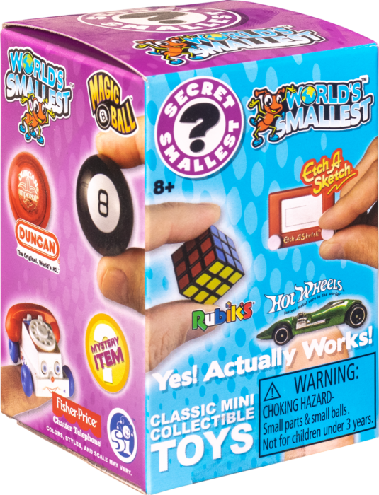 World's Smallest - Secret Smallest 2” Blind Box Miniature Classic Toy  (Display of 24) by Super Impulse