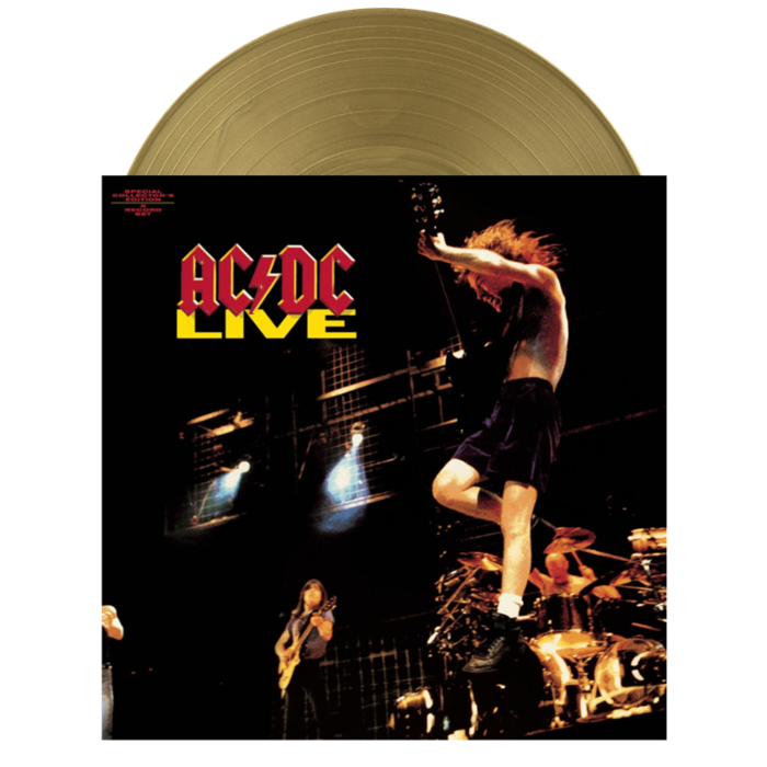 Acdc Live 2xlp Vinyl Record 50th Anniversary Gold Nugget Coloured Vinyl By Columbia Records