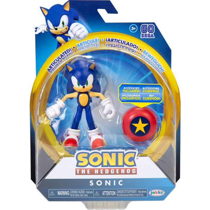 Sonic the Hedgehog - Sonic with Star Spring 4” Action Figure (Wave 9) by  Jakks Pacific