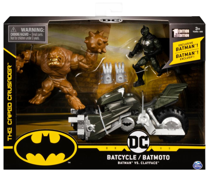 Batman - Batman, Clayface & Batcycle 4” Action Figure 3-Pack by Spin Master  | Popcultcha