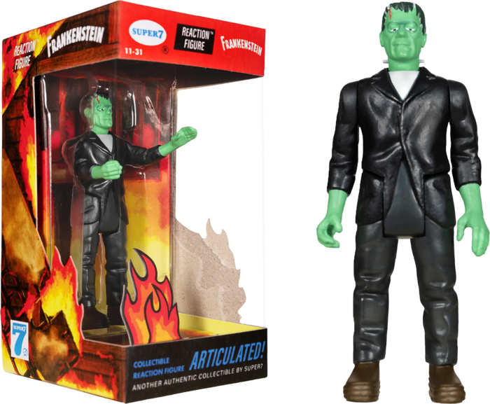 Frankenstein (1931) - The Monster Reaction 3.75” Action Figure In Fire 