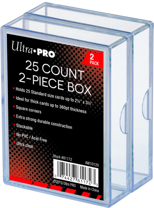 Ultra Pro - Clear 2-Piece Plastic Card Storage Box 2-Pack (25 Count)