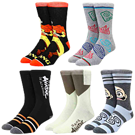 Avatar: The Last Airbender - Mixed Art Crew Socks 5-Pack (One Size) by ...