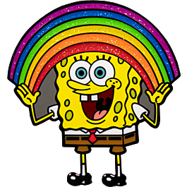SpongeBob Squarepants | SpongeBob Rainbow Glitter Enamel Pin by Ikon ...