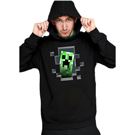 Minecraft - Creeper Inside Black Hoodie (Unisex)