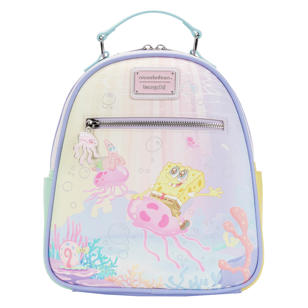 Spongebob Squarepants, Jelly Fishing 11” Faux Leather Mini Backpack by  Loungefly