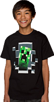 Minecraft - Creeper Inside Kids or Youth Black T-Shirt 