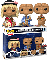 E.T. The Extra-Terrestrial - E.T with Flowers, Flannel Robe & Disguise Pop! Vinyl Figure 3-Pack