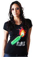 J!nx - 8-Bit Revolution Black Female V-Neck T-Shirt