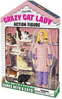 Archie McPhee - Crazy Cat Lady 5” Action Figure with Cats
