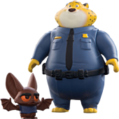 Officer Clawhauser and Bat Eyewitness 3” Action Figure Set