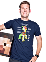 Minecraft - Creeper Anatomy Navy Male T-Shirt