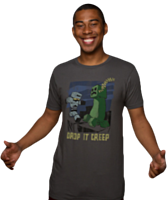 Minecraft - Drop It Creep Grey Male T-Shirt