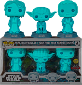 Star Wars: Across the Galaxy - Anakin Skywalker, Yoda & Obi-Wan Kenobi Endor Force Ghost Glow in the Dark Pop! Vinyl Figure 3-Pack