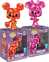 Disney - Mickey Mouse & Minnie Mouse Artist Series Pop! Vinyl Figure with Pop! Protector Bundle (Set of 2)