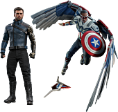The Falcon and the Winter Soldier - Captain America & Winter Solider Hot Toys 1/6th Scale Action Figure Bundle (Set of 2)