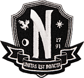 Wednesday (2022) - Nevermore School Black & White Logo Patch
