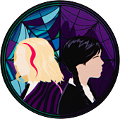 Wednesday (2022) - Wednesday & Enid Stained Glass Character Pin